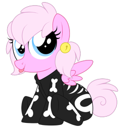 Size: 1067x1115 | Tagged: safe, artist:crystal-tranquility, oc, oc:almond bloom, species:pegasus, species:pony, clothing, costume, female, filly, simple background, skeleton costume, solo, transparent background