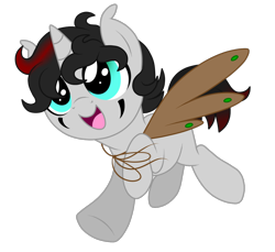 Size: 1024x940 | Tagged: safe, artist:crystal-tranquility, oc, oc:blank, species:pony, species:unicorn, colt, fake wings, male, simple background, solo, transparent background