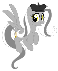 Size: 1211x1480 | Tagged: safe, artist:crystal-tranquility, oc, oc:slashy, species:pegasus, species:pony, beret, clothing, female, hat, mare, simple background, solo, transparent background