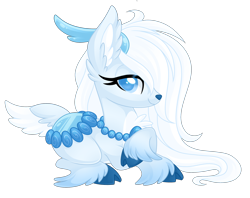 Size: 1024x813 | Tagged: safe, artist:crystal-tranquility, oc, oc:diamond eis, species:deer, female, original species, pond pony, prone, simple background, solo, transparent background