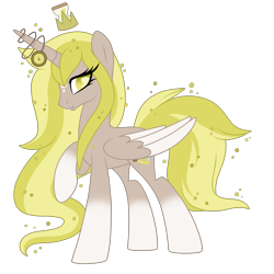 Size: 3000x3000 | Tagged: safe, artist:crystal-tranquility, oc, oc:princess chrono, species:alicorn, species:pony, crown, female, high res, jewelry, mare, race swap, regalia, simple background, solo, transparent background, two toned wings, wings