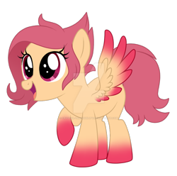 Size: 900x891 | Tagged: safe, artist:crystal-tranquility, oc, oc only, oc:rose petal, species:pegasus, species:pony, colored wings, colored wingtips, deviantart watermark, female, filly, gradient hooves, gradient wings, obtrusive watermark, simple background, solo, transparent background, watermark, wings