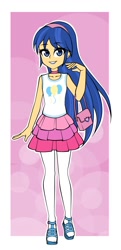 Size: 677x1400 | Tagged: source needed, safe, artist:nekojackun, character:flash sentry, oc, oc:felicity sentry, my little pony:equestria girls, choker, clothing, commissioner:shortskirtsandexplosions, crossdressing, cute, cutie mark on clothes, eyeshadow, femboy, flash sentry is best waifu, girly sentry, hairband, lipstick, makeup, male, not rule 63, pinkie pie's superior outfit, purse, solo, trap