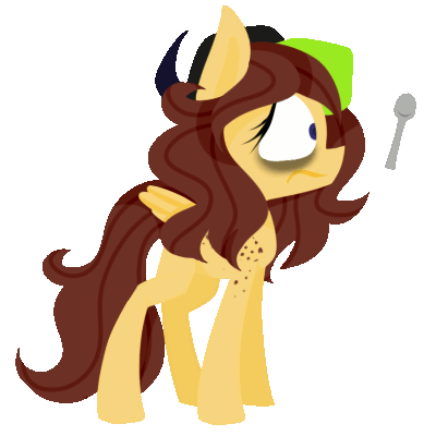 Size: 400x400 | Tagged: safe, artist:lixthefork, oc, species:pegasus, species:pony, animated, bags under eyes, blinking, boop, female, gif, mare, simple background, spoon, transparent background