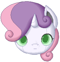Size: 198x205 | Tagged: safe, artist:jdan-s, edit, character:sweetie belle, species:pony, species:unicorn, sweetie bot, animated, cropped, cute, diasweetes, discord (software), emoji, female, filly, foal, gif, green eyes, horn, looking at you, robot, robot pony, simple background, solo, transparent background