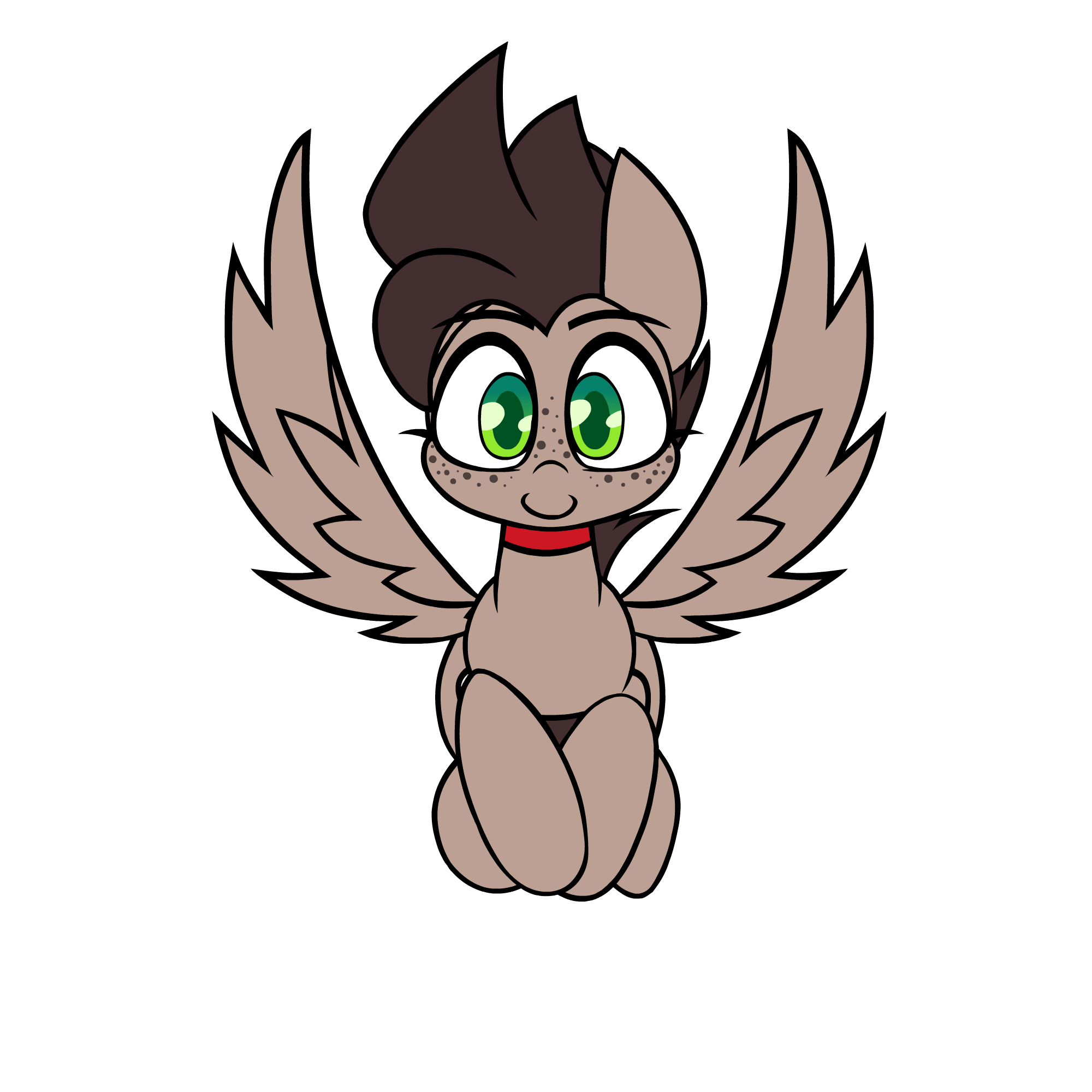 Size: 2000x2000 | Tagged: safe, artist:nekro-led, part of a set, oc, oc only, oc:choco mocca, species:pegasus, species:pony, animated, collar, cute, flying, freckles, gif, looking at you, loop, simple background, smiling, solo, white background, ych result