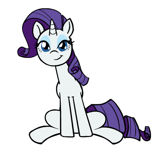 Size: 500x500 | Tagged: safe, artist:whateverbender, part of a set, character:rarity, species:pony, species:unicorn, animated, blinking, cute, female, frame by frame, gif, mare, raribetes, simple background, sitting, smiling, solo, transparent background