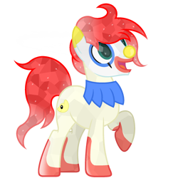 Size: 1800x1800 | Tagged: safe, artist:ponkus, base used, oc, oc only, oc:jester jokes, species:crystal pony, species:earth pony, species:pony, clown, clown makeup, clown nose, simple background, solo, transparent background