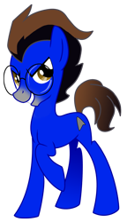 Size: 1739x3011 | Tagged: safe, artist:lostinthetrees, oc, oc only, oc:ennex, species:earth pony, species:pony, glasses, looking at you, male, raised hoof, simple background, smiling, solo, stallion, transparent background, vector