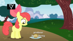 Size: 480x270 | Tagged: safe, artist:misterdavey, edit, character:apple bloom, character:derpy hooves, character:scootaloo, character:sweetie belle, species:pegasus, species:pony, animated, anvil, derpy gets pranked, female, food, hub logo, jojo's bizarre adventure, meme, muffin, roundabout, sound, the hub, this will end in death, this will end in tears, this will end in tears and/or death, to be continued, to be continued (meme), tv rating, webm