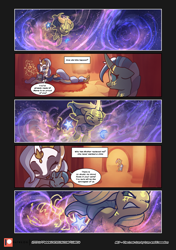 Size: 3541x5016 | Tagged: safe, artist:freeedon, artist:lummh, oc, oc:appolonia, oc:aurora, oc:selendis, species:pony, species:unicorn, comic:the lost sun, baby, baby pony, blizzard, collaboration, comic, cute, dialogue, eyes closed, female, filly, flashback, foal, glowing eyes, glowing horn, horn, horn ring, jealous, levitation, magic, mare, mother and child, mother and daughter, patreon, patreon logo, self-levitation, snow, snowfall, speech bubble, telekinesis