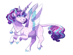 Size: 2000x1500 | Tagged: safe, artist:uunicornicc, character:princess flurry heart, species:pony, alternate design, colored wings, female, multicolored wings, older, simple background, solo, white background, wings