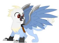 Size: 1500x1100 | Tagged: safe, artist:ponkus, base used, oc, oc only, oc:apollo swiftbeak, species:griffon, fallout equestria, armor, simple background, solo, transparent background