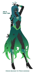 Size: 1665x3358 | Tagged: safe, artist:pyrus-leonidas, part of a set, character:queen chrysalis, species:human, series:mortal kombat:defenders of equestria, armpits, bracer, clothing, corset, crossover, crown, dress, fangs, female, grin, high heels, humanized, jewelry, mortal kombat, part of a series, pony coloring, regalia, shoes, simple background, smiling, solo, toothy grin, torn clothes, transparent background, video game crossover