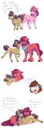 Size: 2000x5846 | Tagged: safe, artist:uunicornicc, oc, oc only, oc:cherry apple, oc:cookie crumble, oc:love heart, oc:mint chiffon, parent:applejack, parent:big macintosh, parent:cheerilee, parent:cheese sandwich, parent:pinkie pie, parent:rarity, parents:cheerimac, parents:cheesepie, parents:rarijack, species:earth pony, species:pony, female, magical lesbian spawn, mare, oc x oc, offspring, offspring shipping, pregnant, prone, shipping, simple background, white background