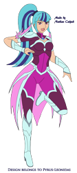 Size: 1382x3078 | Tagged: safe, artist:pyrus-leonidas, part of a set, character:sonata dusk, species:human, series:mortal kombat:defenders of equestria, armor, boots, clothing, crossover, female, gauntlet, high heel boots, humanized, looking at you, mortal kombat, open mouth, shoes, simple background, solo, transparent background, video game crossover, woman