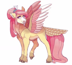 Size: 1024x931 | Tagged: safe, artist:uunicornicc, character:fluttershy, species:pony, episode:the last problem, g4, my little pony: friendship is magic, female, older, older fluttershy, simple background, solo, tail feathers, white background