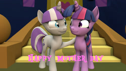 Size: 2720x1530 | Tagged: safe, artist:fazbearsparkle, character:twilight sparkle, character:twilight sparkle (alicorn), character:twilight velvet, species:alicorn, species:pony, 3d, female, joy, mother and child, mother and daughter, mother's day, source filmmaker