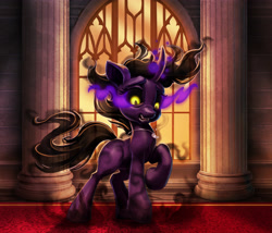 Size: 4290x3668 | Tagged: safe, artist:harwick, character:dinky hooves, species:pony, species:unicorn, fanfic:magic of the heart, absurd resolution, commission, dark magic, female, magic, open mouth, solo, wraith