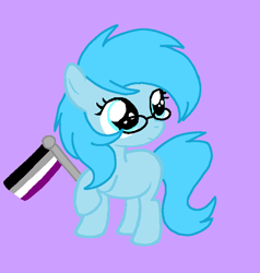 Size: 652x684 | Tagged: safe, artist:circuspaparazzi5678, base used, oc, oc:sadness, species:earth pony, species:pony, asexual, asexual pride flag, female, filly, glasses, pride, pride flag, pride month, solo