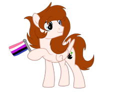 Size: 2400x1770 | Tagged: safe, artist:circuspaparazzi5678, base used, oc, oc only, parent:oc:breanna, species:pegasus, species:pony, blue and green eyes, cute, genderfluid, genderfluid pride flag, parent:stephanie the clown, pride, pride flag, pride month, shipping, simple background, smiling, solo, transparent background