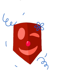 Size: 1024x1024 | Tagged: safe, artist:circuspaparazzi5678, oc, oc only, oc:comedian surprise, clown nose, cutie mark, cutie mark only, mask, no pony, simple background, smiling, streamers, transparent background