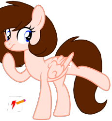 Size: 1308x1414 | Tagged: safe, artist:circuspaparazzi5678, base used, oc, oc only, oc:breanna, ponysona, species:pegasus, species:pony, blue eyes, brown mane, cutie mark, simple background, solo, transparent background