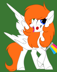 Size: 1362x1719 | Tagged: safe, artist:circuspaparazzi5678, base used, oc, oc:stephanie the clown, species:pegasus, species:pony, blue and green eyes, clown makeup, pansexual, pansexual pride flag, pride, pride flag, pride month, snake tongue, solo