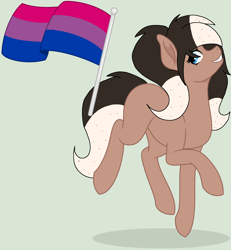 Size: 2208x2392 | Tagged: safe, artist:circuspaparazzi5678, base used, oc, oc:cookie and cream pocky, species:earth pony, species:pony, bisexual, bisexual pride flag, pride, pride flag, pride month, solo