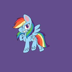 Size: 1378x1378 | Tagged: safe, artist:circuspaparazzi5678, character:rainbow dash, species:pegasus, species:pony, my little pony:pony life, cute, female, g4 to g4.5, grin, multicolored hair, one eye closed, rainbow hair, smiling, solo, wink