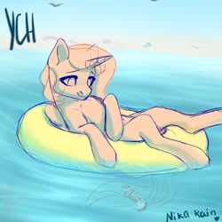 Size: 1500x1500 | Tagged: safe, artist:nika-rain, oc, species:pony, solo, summer, ych example, ych sketch, your character here