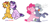 Size: 1566x731 | Tagged: safe, artist:yaaaco, character:limestone pie, character:pinkie pie, character:starlight glimmer, character:sunset shimmer, species:earth pony, species:pony, species:unicorn, ship:shimmerglimmer, g4, alternate hairstyle, annoyed, blushing, eyes closed, female, grin, hug, kiss on the cheek, kissing, lesbian, mare, one eye closed, open mouth, shipping, siblings, simple background, sisters, sitting, smiling, white background, wink