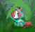 Size: 1164x1080 | Tagged: safe, artist:nika-rain, oc, oc only, species:pony, species:unicorn, g4, chibi, cute, frog, male, rain, solo