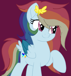 Size: 853x915 | Tagged: safe, artist:circuspaparazzi5678, base used, oc, oc only, oc:lightning blitz, parent:rainbow dash, parent:soarin', species:pegasus, species:pony, g4, hairclip, movie accurate, multicolored hair, rainbow hair, solo