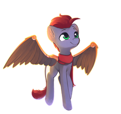 Size: 1050x988 | Tagged: safe, artist:freeedon, oc, oc:tan-dreamstiller, species:pegasus, species:pony, g4, artificial wings, augmented, clothing, male, scarf, simple background, solo, stallion, transparent background, wings