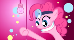 Size: 847x465 | Tagged: safe, artist:misterdavey, character:pinkie pie, species:pony, g4, cupcakes hd, female, lightbulb, mare, medic, solo