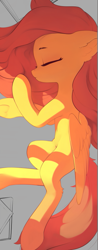 Size: 351x900 | Tagged: safe, artist:freeedon, character:fluttershy, species:pegasus, species:pony, g4, cute, ear fluff, eyes closed, female, leg fluff, mare, profile, shyabetes, sleeping, solo