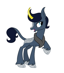 Size: 1249x1413 | Tagged: safe, artist:darbypop1, oc, oc only, oc:kai, species:kirin, g4, male, raised hoof, simple background, solo, transparent background