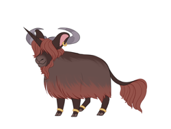 Size: 2000x1500 | Tagged: safe, artist:uunicornicc, parent:chancellor neighsay, parent:prince rutherford, species:yak, g4, magical gay spawn, offspring, parents:ruthersay, simple background, solo, white background