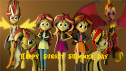 Size: 7680x4320 | Tagged: safe, artist:fazbearsparkle, character:daydream shimmer, character:sunset satan, character:sunset shimmer, equestria girls:equestria girls, equestria girls:friendship games, equestria girls:rainbow rocks, g4, my little pony: equestria girls, my little pony:equestria girls, 3d, daydream shimmer, demon, evil, evil grin, female, grin, looking at you, smiling, source filmmaker, sunset satan, sunset shimmer day