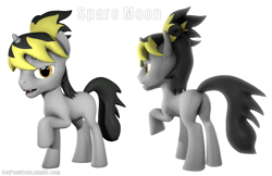 Size: 1100x714 | Tagged: safe, artist:batponyecho, oc, oc only, oc:sparc, species:pony, species:unicorn, g4, 3d, butt, horn, male, plot, simple background, solo, source filmmaker, tail, vampire, vampony, white background