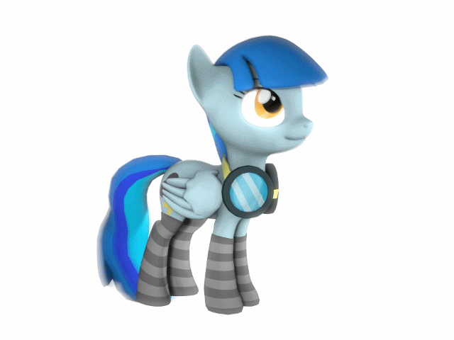 Size: 640x480 | Tagged: safe, artist:batponyecho, oc, oc only, species:pegasus, species:pony, g4, 3d, animated, clothing, cutie mark, meme, pigeon toed, simple background, socks, solo, source filmmaker, striped socks, tail, white background, wings