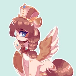 Size: 1280x1280 | Tagged: safe, artist:moon-rose-rosie, oc, species:pegasus, species:pony, g4, clothing, female, hat, letter, mare, solo