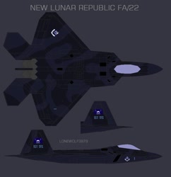 Size: 880x908 | Tagged: safe, artist:lonewolf3878, air force, air superiority, barely pony related, f-22 raptor, fighter, jet, new lunar republic