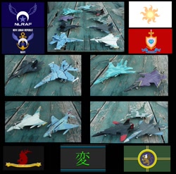Size: 898x889 | Tagged: safe, artist:lonewolf3878, species:changeling, air force, aircraft, barely pony related, cadance monarchy, changeling kingdom, dassault rafale, ef2000, eurofighter typhoon, f-14 tomcat, f-15 eagle, f-22 raptor, f-4j phantom, f/a-18 hornet, fighter, flag, griffon empire, jet, jet fighter, legion of discord, navy, new lunar republic, shadowbolts, solar empire, sukhoi su-47 berkut