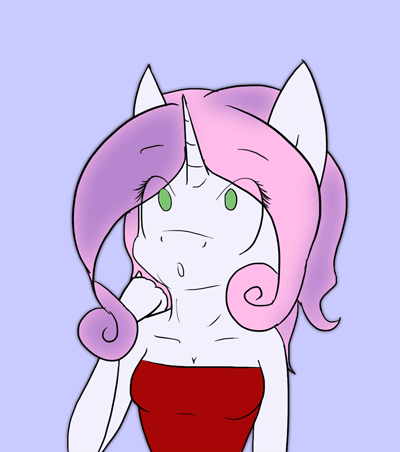 Size: 400x452 | Tagged: safe, artist:tunderi, character:sweetie belle, species:anthro, animated, blushing, female, older, solo, surprised