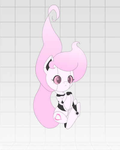 Size: 400x500 | Tagged: safe, artist:jdan-s, oc, oc only, oc:cyberia heart, species:pony, :<, animated, cross-eyed, cute, falling, i have done nothing productive all day, now you're thinking with portals, original species, portal, portal (valve), robot, robot pony, solo