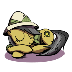 Size: 940x940 | Tagged: dead source, safe, artist:lovelyneckbeard, character:daring do, species:pegasus, species:pony, daring dorable, female, i can't believe it's not idw, sleeping, solo
