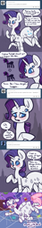 Size: 600x3210 | Tagged: safe, artist:otterlore, character:rarity, ask, blushing, comic, dialogue, drider, fabric, monster pony, original species, solo, species swap, speech bubble, spider, spider web, spiderpony, spiderponyrarity, spool, transformation, tumblr, yarn, yarn ball