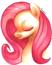 Size: 970x1207 | Tagged: safe, artist:moozua, character:fluttershy, bust, female, portrait, simple background, solo, white background
